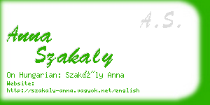 anna szakaly business card